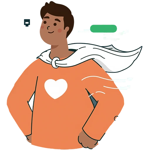 Illustrated person with cape